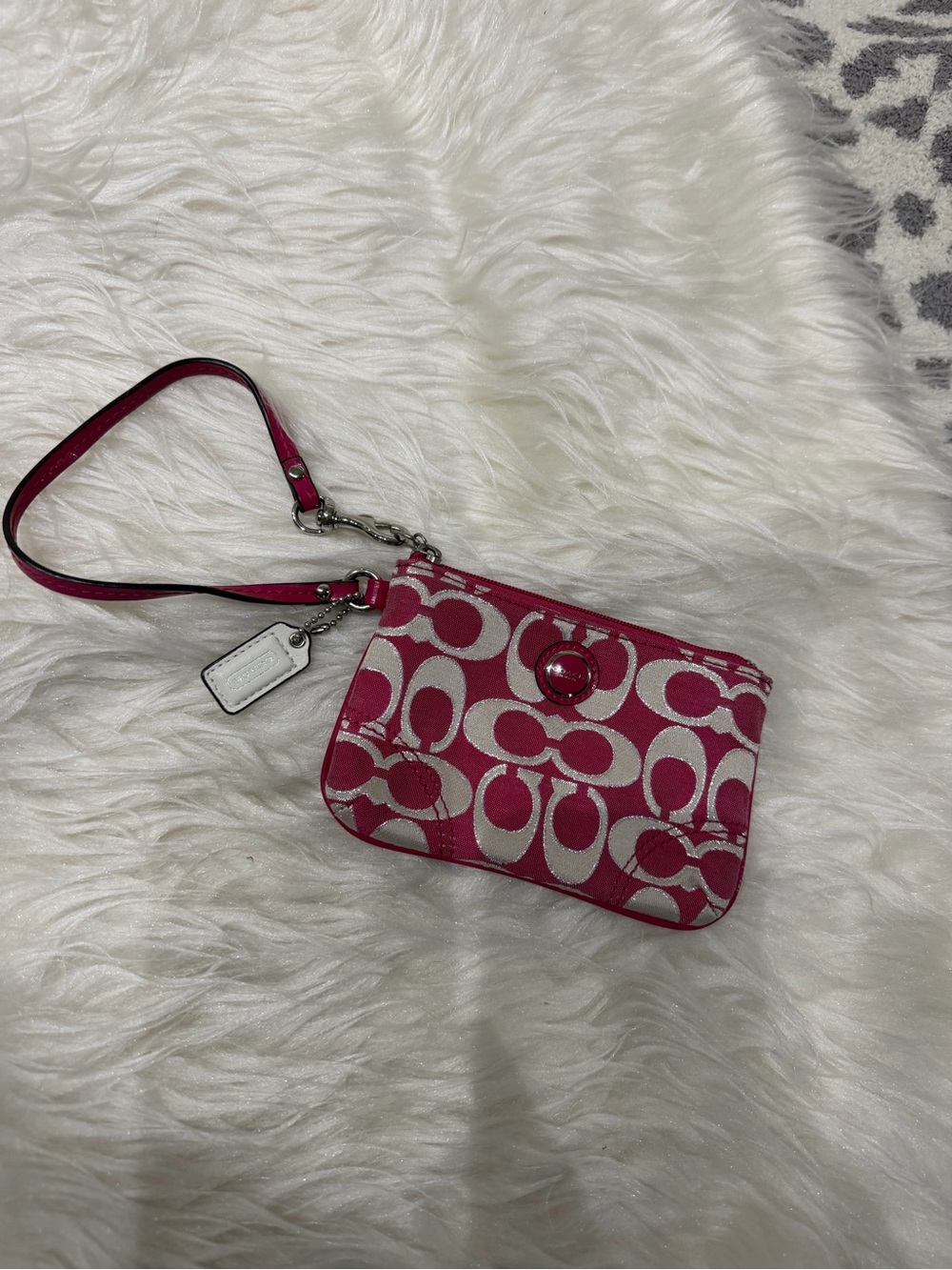 Coach Magenta Signature Wristlet